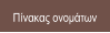 Πίνακας ονομάτων